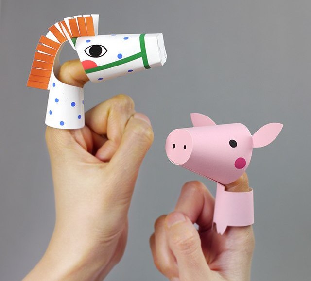 Пальчиковые бумажные куклы (игрушки) своими руками (шаблоны)