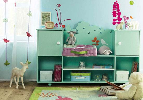 Бирюзовый цвет в интерьере детской комнаты