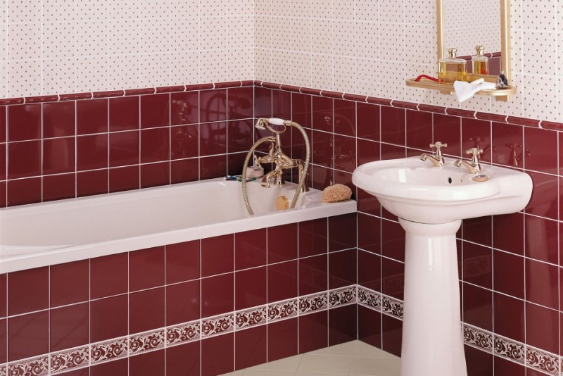 Модный цвет Марсала в ванной комнате