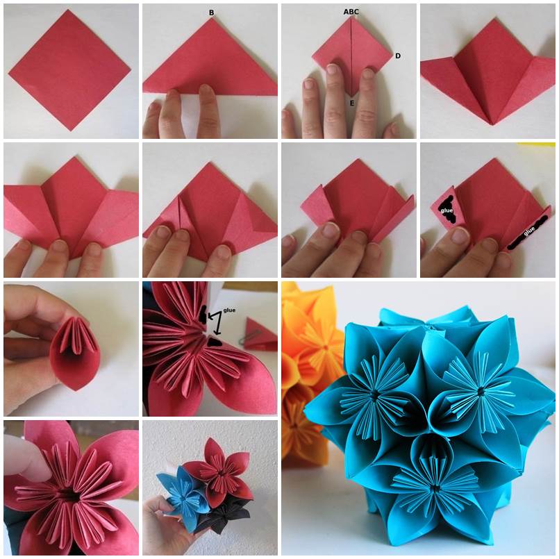 Поэтапное изготовление букета цветов из бумаги