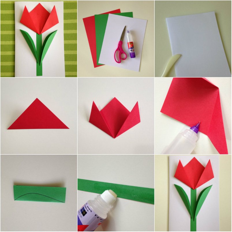 Сделать открытку оригами на 8 марта своими руками